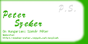 peter szeker business card
