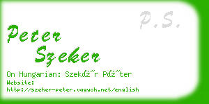 peter szeker business card